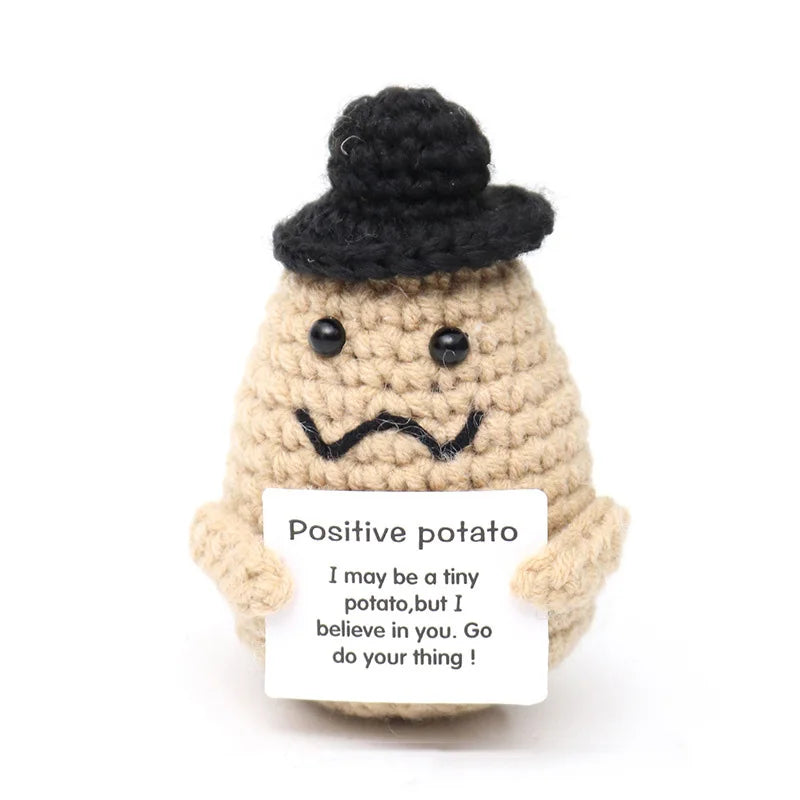 Cute Handwoven Positive Energy Duck Ornaments Handmade Crochet Support Emotional Pickles Cucumber Home Room Decor Christmas Gift