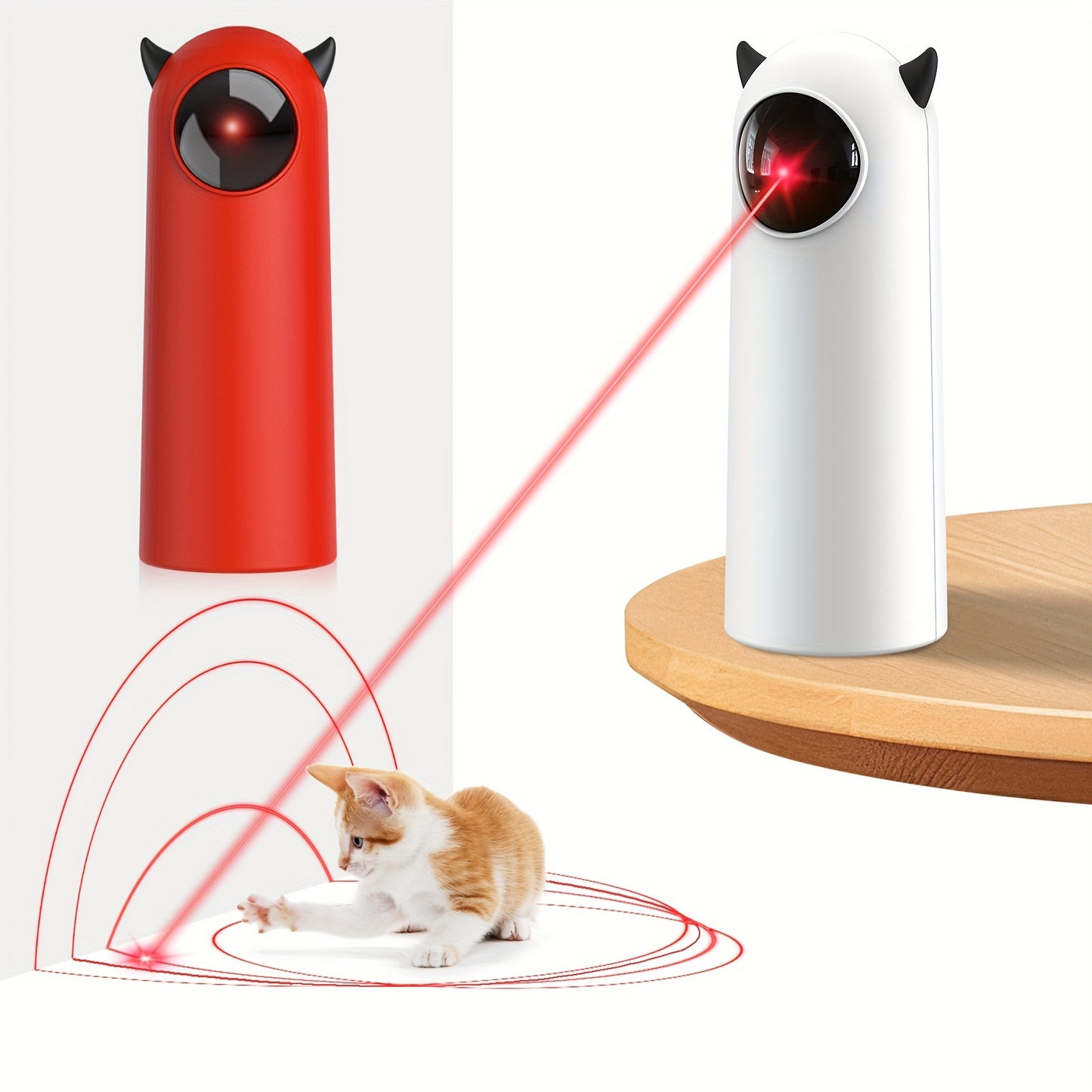 Automatisch Laser Kat Speelgoed, Auto-rotating Infrarood Licht, Meerdere Niveaus Instelling, Snel en Traag Modus, Batterij Niet Inbegrepen