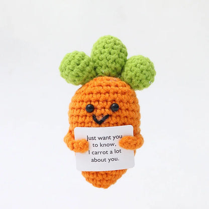 Cute Handwoven Positive Energy Duck Ornaments Handmade Crochet Support Emotional Pickles Cucumber Home Room Decor Christmas Gift