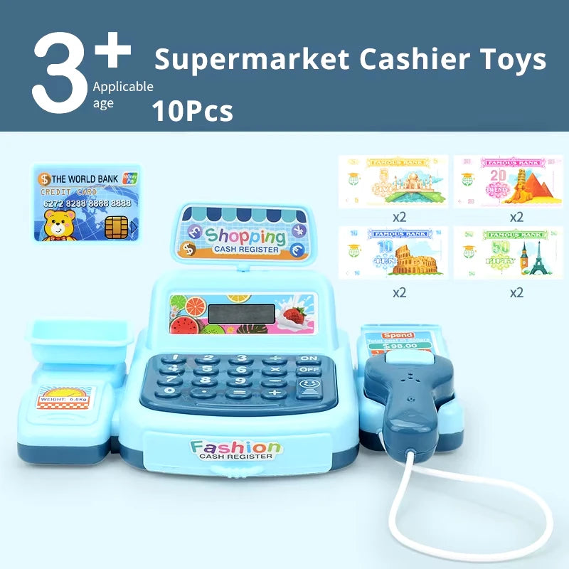 KBDFA Simulation Shopping Cash House Toys Electronic Game Lighting And Sound Effects Supermarket Cashier Toys