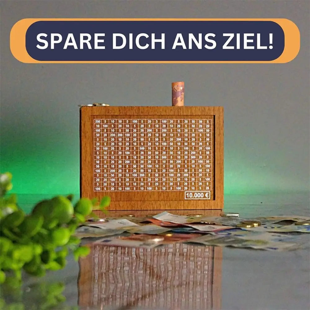Houten Spaarbox Spaarbank met Spaar Doelen Teller Herbruikbare Handgemaakte Spaarvarken Muntbakje Opslagdoos