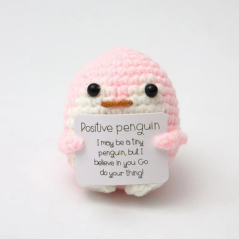 Cute Handwoven Positive Energy Duck Ornaments Handmade Crochet Support Emotional Pickles Cucumber Home Room Decor Christmas Gift