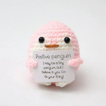 Cute Handwoven Positive Energy Duck Ornaments Handmade Crochet Support Emotional Pickles Cucumber Home Room Decor Christmas Gift