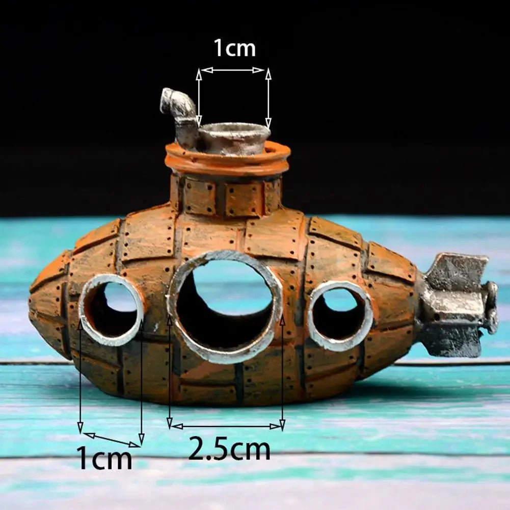 Resin Submarine Ornaments Hollow Fish Shrimp Shelter Cave Aquarium Fish Tank Landscaping Decoration