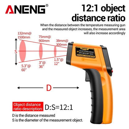 ANENG TH201 Celsius Display Digital Infrared Thermometer Highly Sensitive Non-contact Temperature Measuring Gun Hygrometer