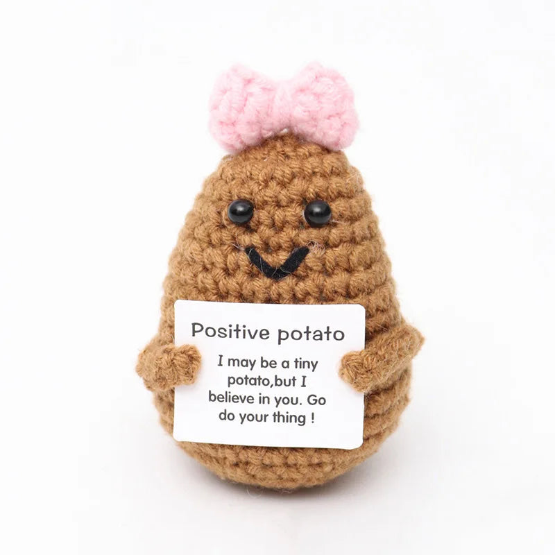 Cute Handwoven Positive Energy Duck Ornaments Handmade Crochet Support Emotional Pickles Cucumber Home Room Decor Christmas Gift