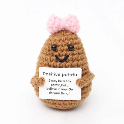 Cute Handwoven Positive Energy Duck Ornaments Handmade Crochet Support Emotional Pickles Cucumber Home Room Decor Christmas Gift