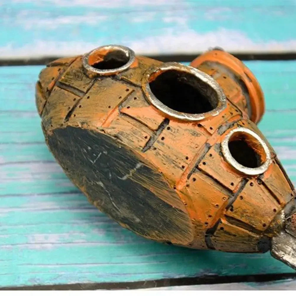 Resin Submarine Ornaments Hollow Fish Shrimp Shelter Cave Aquarium Fish Tank Landscaping Decoration