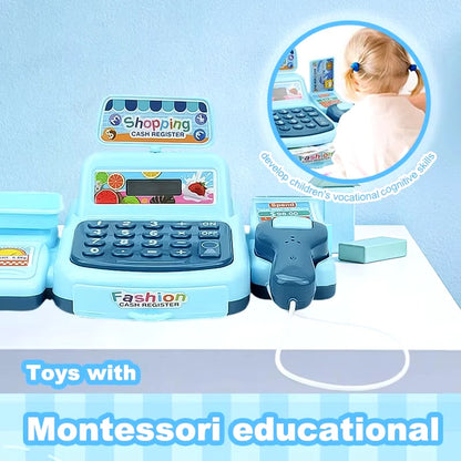 KBDFA Simulation Shopping Cash House Toys Electronic Game Lighting And Sound Effects Supermarket Cashier Toys