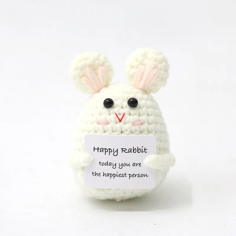 Cute Handwoven Positive Energy Duck Ornaments Handmade Crochet Support Emotional Pickles Cucumber Home Room Decor Christmas Gift