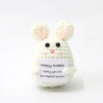 Cute Handwoven Positive Energy Duck Ornaments Handmade Crochet Support Emotional Pickles Cucumber Home Room Decor Christmas Gift