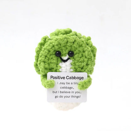 Cute Handwoven Positive Energy Duck Ornaments Handmade Crochet Support Emotional Pickles Cucumber Home Room Decor Christmas Gift