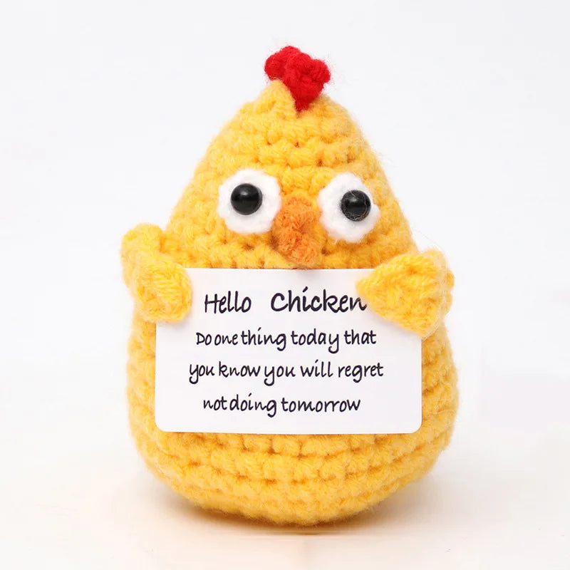 Cute Handwoven Positive Energy Duck Ornaments Handmade Crochet Support Emotional Pickles Cucumber Home Room Decor Christmas Gift