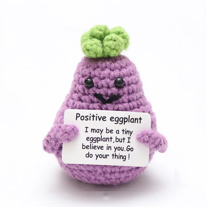 Cute Handwoven Positive Energy Duck Ornaments Handmade Crochet Support Emotional Pickles Cucumber Home Room Decor Christmas Gift
