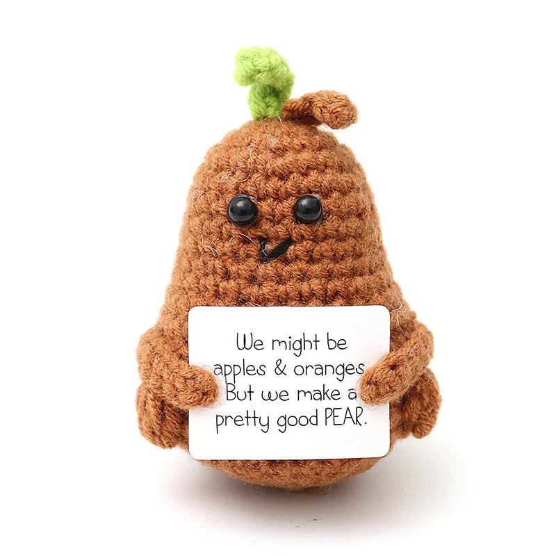 Cute Handwoven Positive Energy Duck Ornaments Handmade Crochet Support Emotional Pickles Cucumber Home Room Decor Christmas Gift