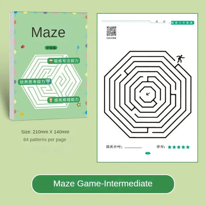 Children's Concentration Maze Training Book Student Thinking Development Attention Game Puzzle Intelligence Development Toys