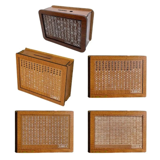 Houten Spaarbox Spaarbank met Spaar Doelen Teller Herbruikbare Handgemaakte Spaarvarken Muntbakje Opslagdoos