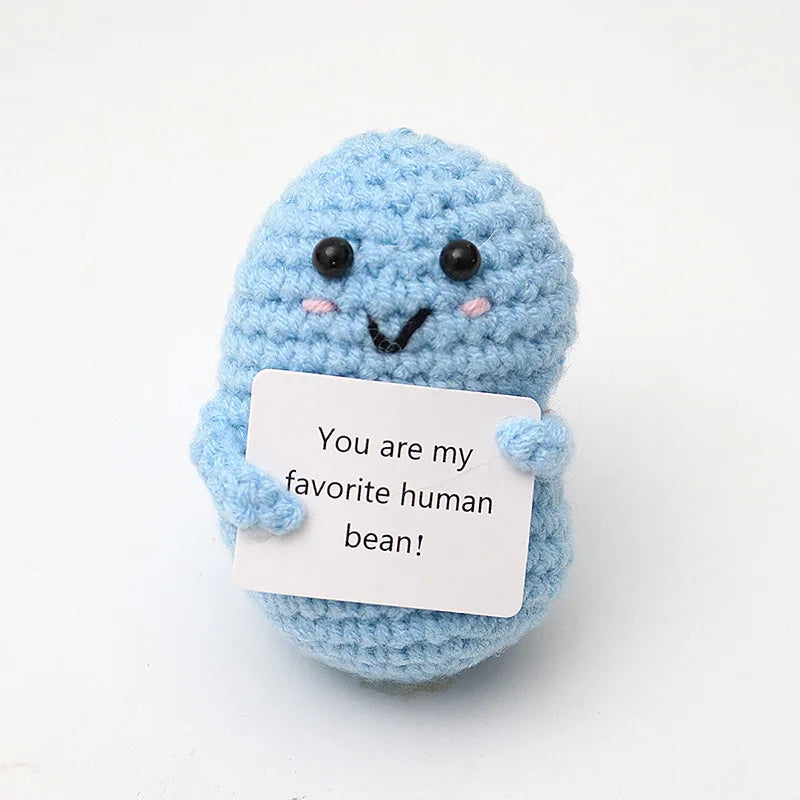 Cute Handwoven Positive Energy Duck Ornaments Handmade Crochet Support Emotional Pickles Cucumber Home Room Decor Christmas Gift
