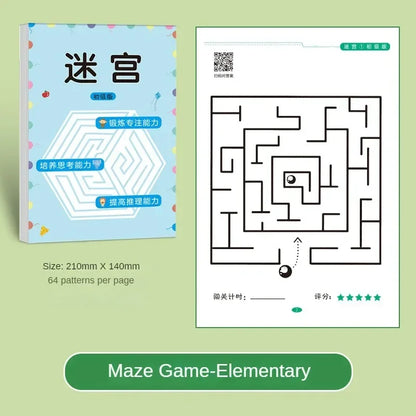 Children's Concentration Maze Training Book Student Thinking Development Attention Game Puzzle Intelligence Development Toys