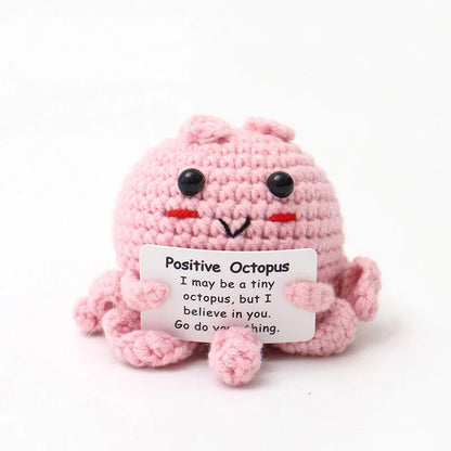 Cute Handwoven Positive Energy Duck Ornaments Handmade Crochet Support Emotional Pickles Cucumber Home Room Decor Christmas Gift