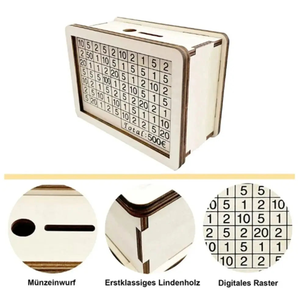 Houten Spaarbox Spaarbank met Spaar Doelen Teller Herbruikbare Handgemaakte Spaarvarken Muntbakje Opslagdoos