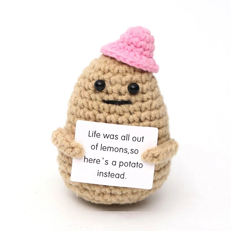 Cute Handwoven Positive Energy Duck Ornaments Handmade Crochet Support Emotional Pickles Cucumber Home Room Decor Christmas Gift