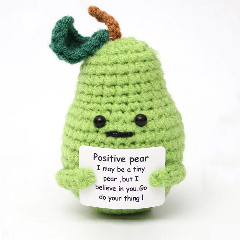 Cute Handwoven Positive Energy Duck Ornaments Handmade Crochet Support Emotional Pickles Cucumber Home Room Decor Christmas Gift