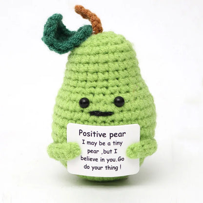 Cute Handwoven Positive Energy Duck Ornaments Handmade Crochet Support Emotional Pickles Cucumber Home Room Decor Christmas Gift
