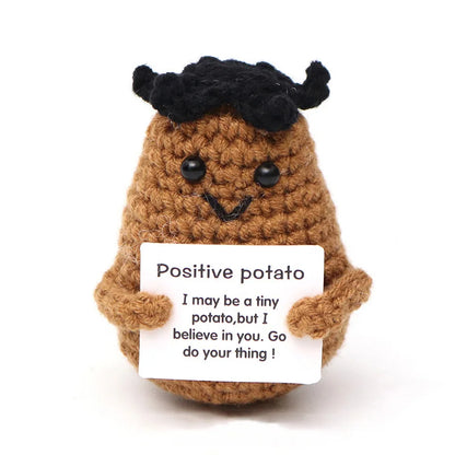 Cute Handwoven Positive Energy Duck Ornaments Handmade Crochet Support Emotional Pickles Cucumber Home Room Decor Christmas Gift